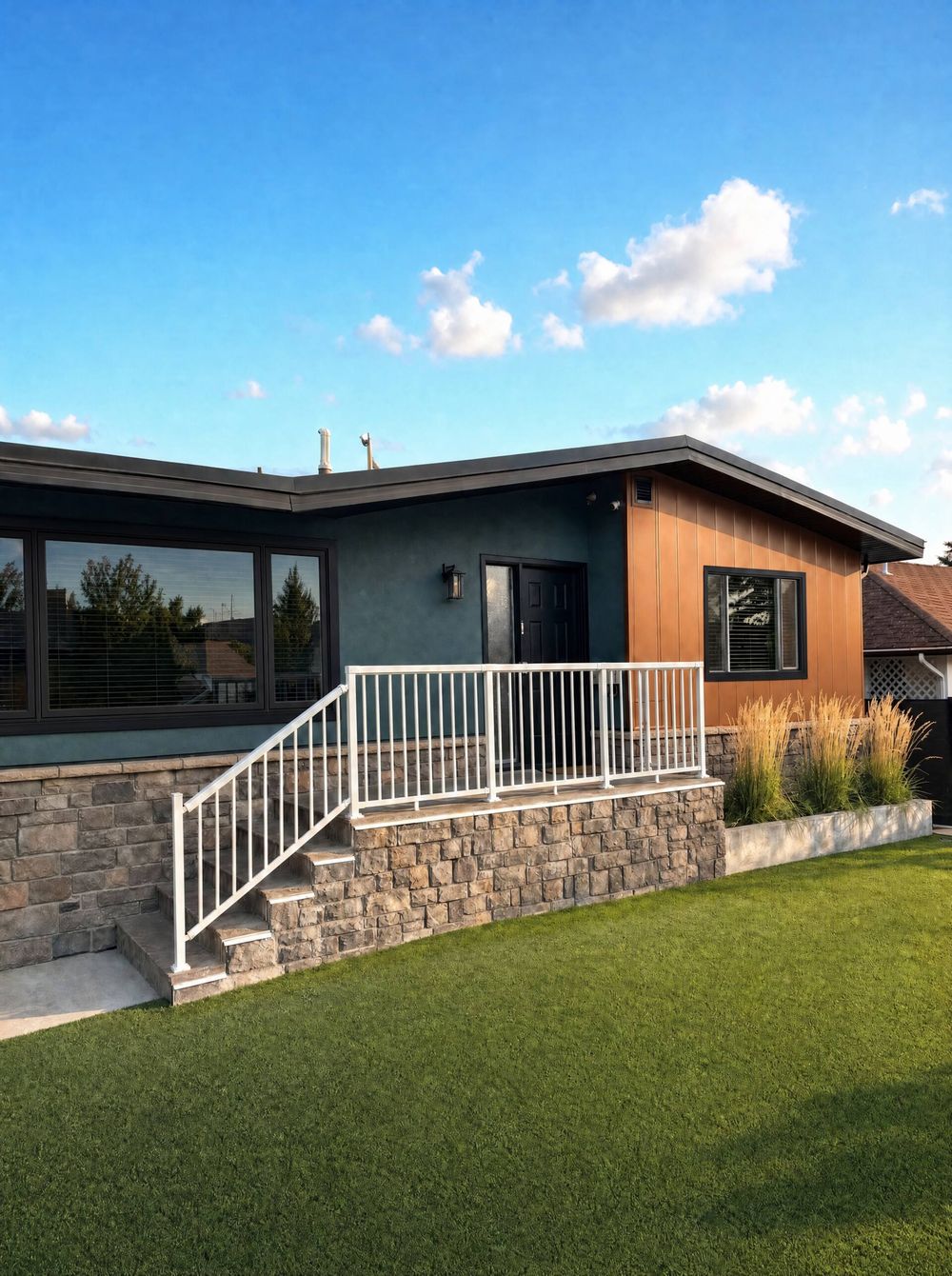 Rear deck & lawn
